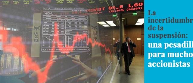 ¿Qué hacer si una empresa es suspendida de cotización?