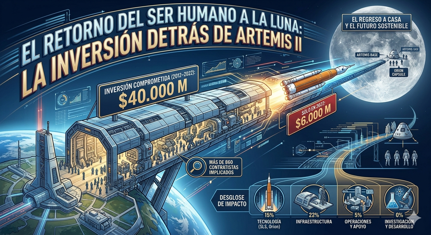 La inversión detrás de la misión Artemis II y el inicio de una nueva economía espacial